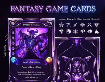 Trading Card Game (TCG) Template – Dracanis Void Crystalline Style Vol.2