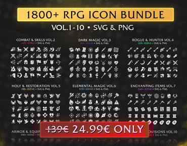 Ultimate RPG Game Icon Mega Bundle – 1800+ Vectors (SVG & PNG) Vol. 1-10