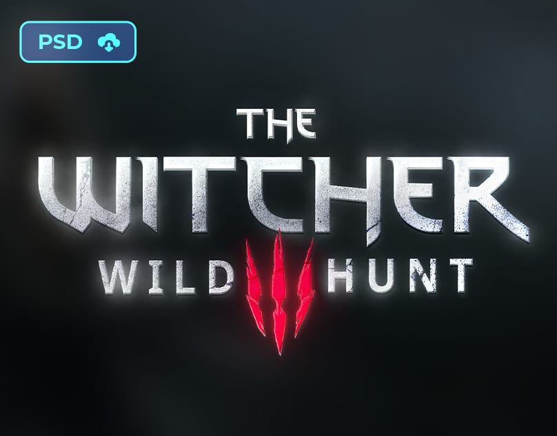 Witcher 3 - Fantasy Game Logo PSD - Editable Text Effect