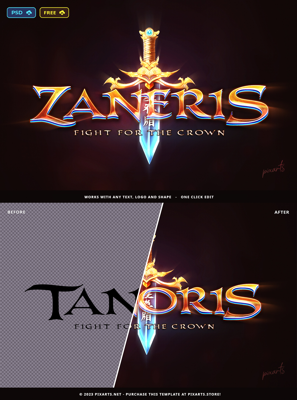 [Free] Fantasy RPG Game Logo & Photoshop Text Effect – Zaneris