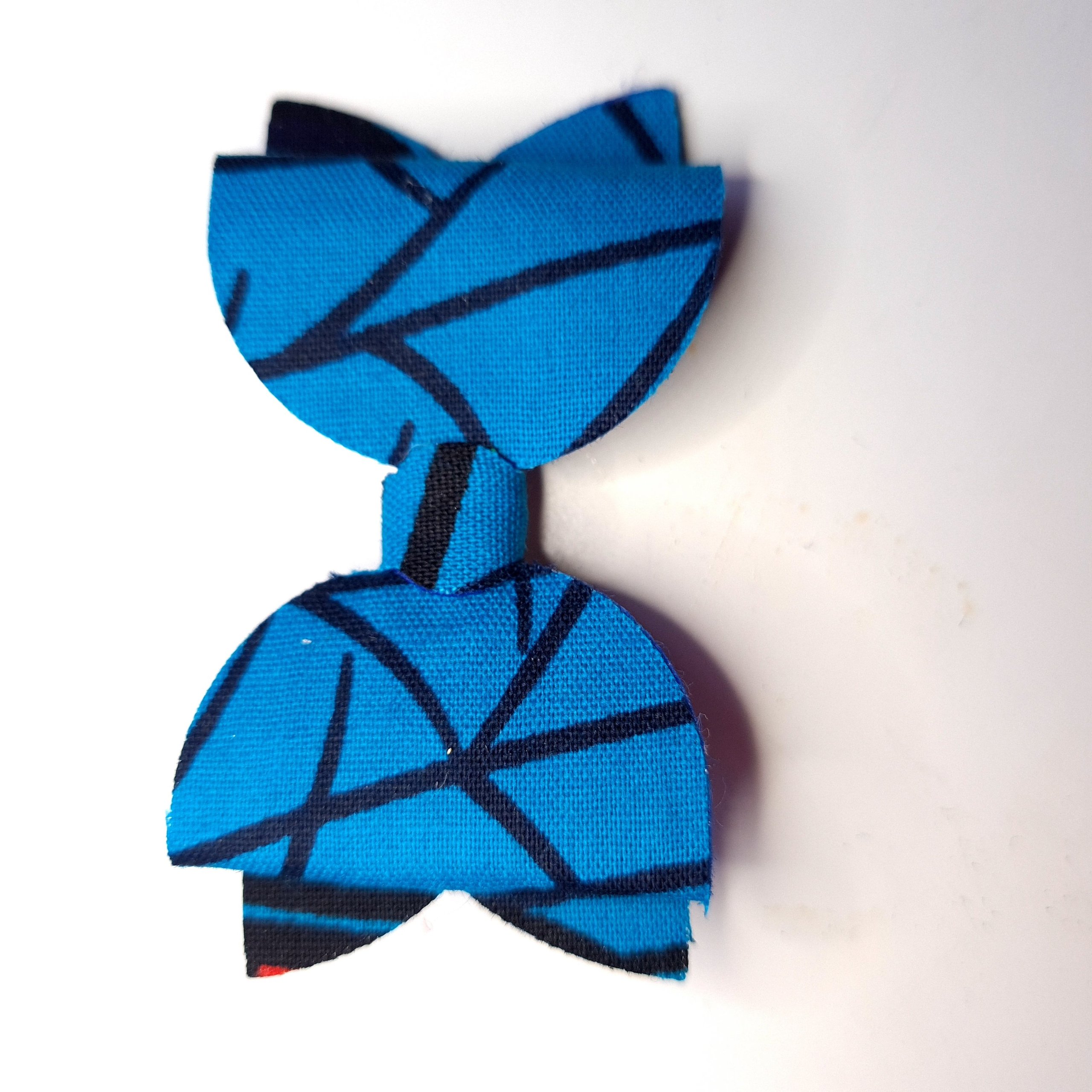 Pack of 2 Hair Bows in Blue African Wax Print