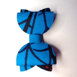 Pack of 2 Hair Bows in Blue African Wax Print