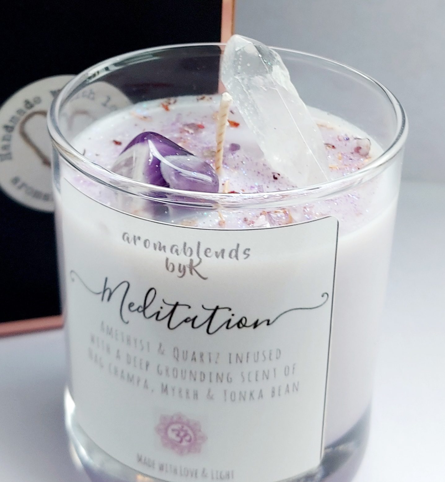 Mediation Aromatherapy Candle with Amethyst