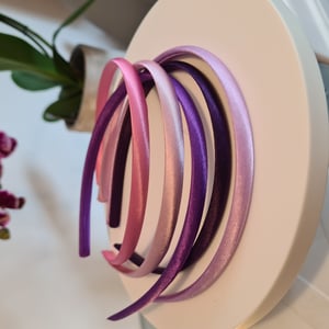 Hair Bands in Pink Satin Fabric