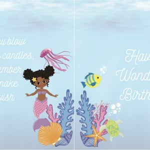 Cute African American/Black Mermaids undersea Birthday Card