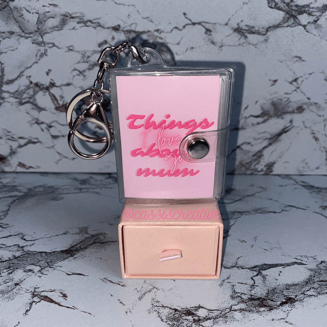 Personalised mini photo album keychain, mothers day gift