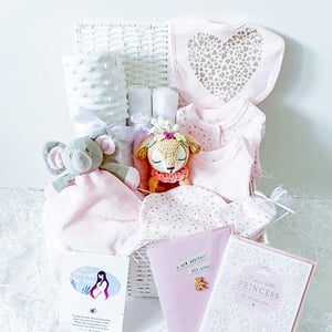 Luxury Golden Hearts Baby Girl Upgraded Gift Hamper