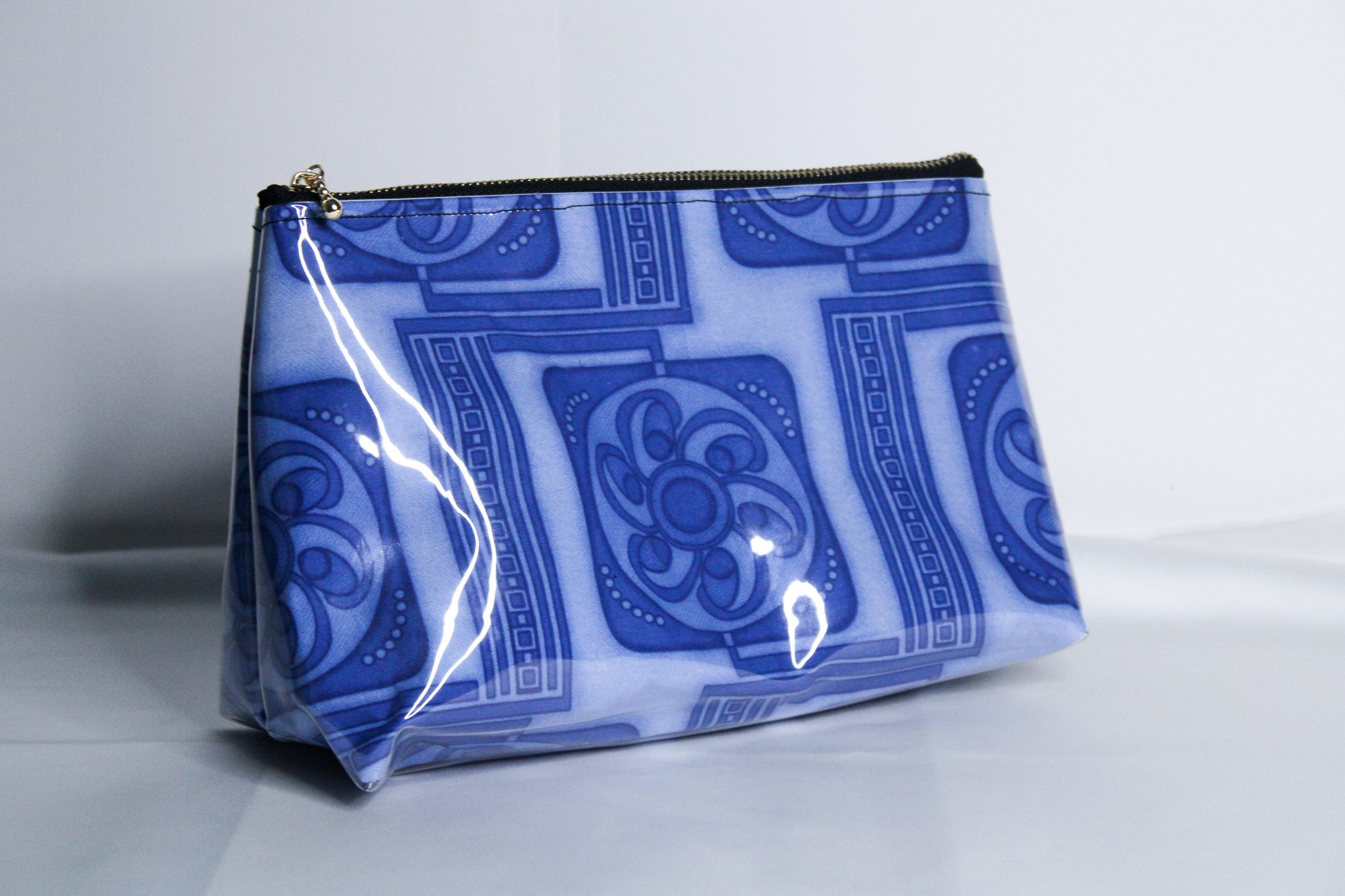 Ankara Print Cosmetic Bag - Blue Duo Set