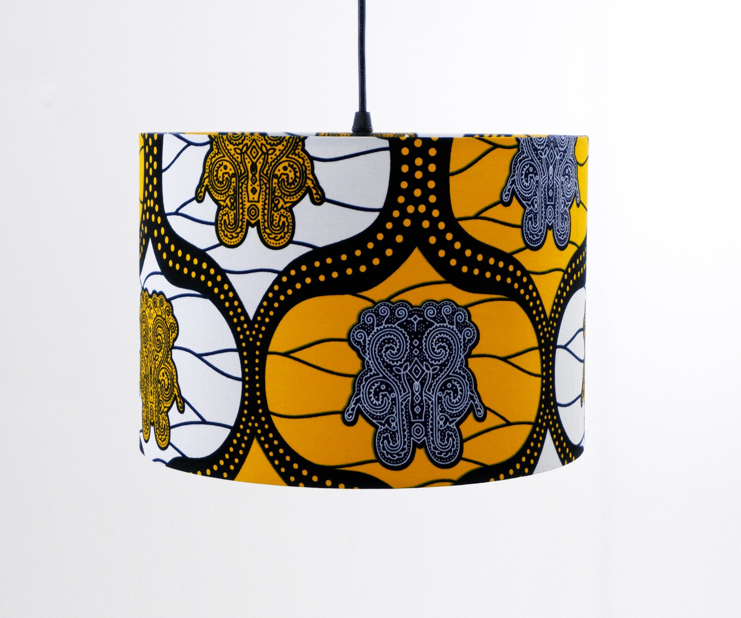 Yellow Wax Print Lampshade