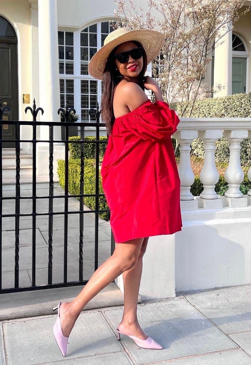 Off Shoulder Dress Red Wakuda