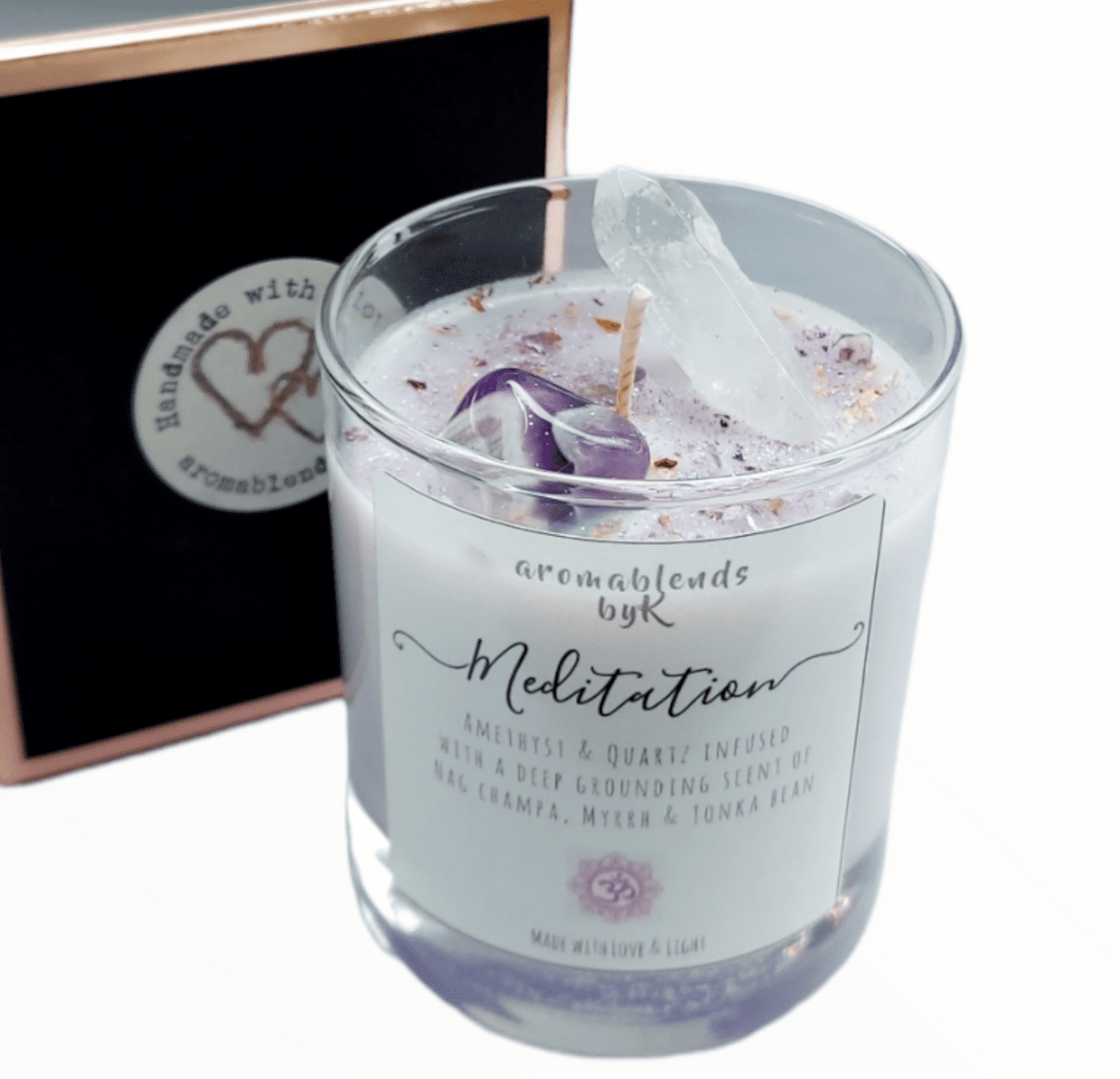 Mediation Aromatherapy Candle with Amethyst