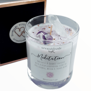 Mediation Candle with Amethyst, candles, black-owned candles, wakuda