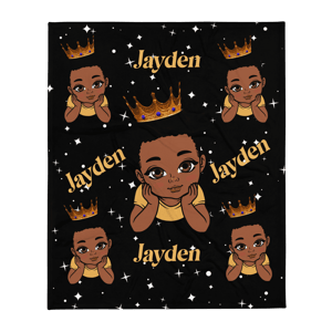 Personalised Afro Prince Baby Blanket