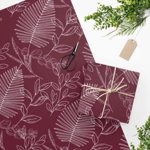 Luxury Gift Wrap - Wine Leaves