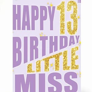 Happy 13th Birthday Little Miss Card