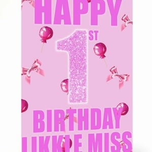 Happy 1st Birthday Likke Miss Card