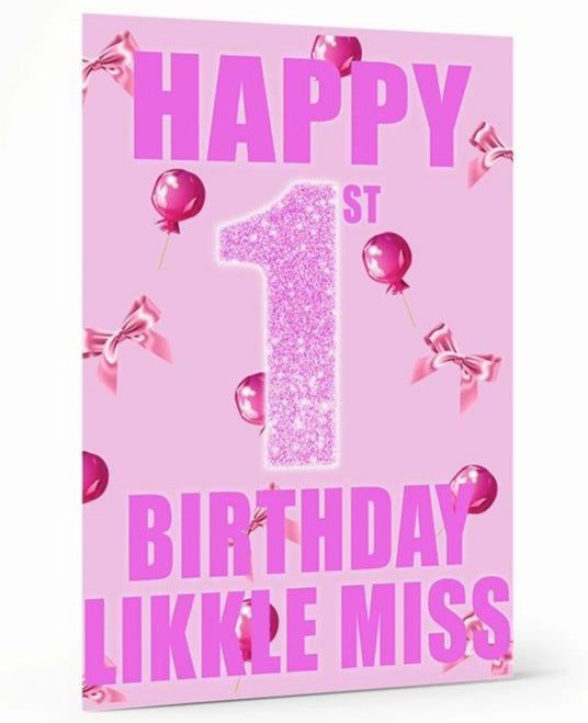 Happy 1st Birthday Likke Miss Card