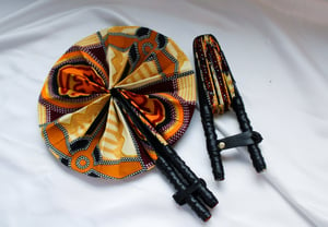 African Ankara Print Handheld Folding Fan - Regal Kente