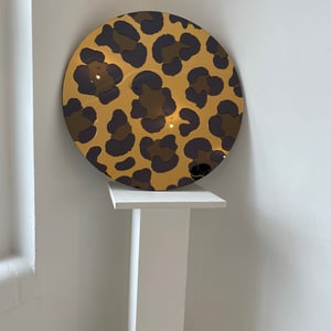 Leopard print acrylic mirror // Gold, charcoal & bronze