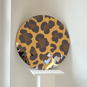 Leopard print acrylic mirror // Gold, charcoal & bronze