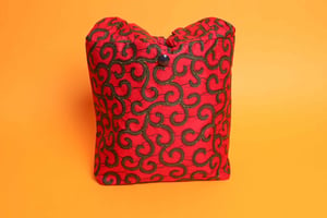 Red Handmade Fabric African Print Bag