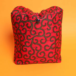 Red Handmade Fabric African Print Bag