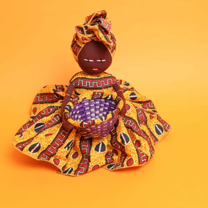 Handmade African dolls with Basket
