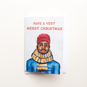 Christmas Card for Black Men Dads Uncles by Stacey-Ann Cole Art