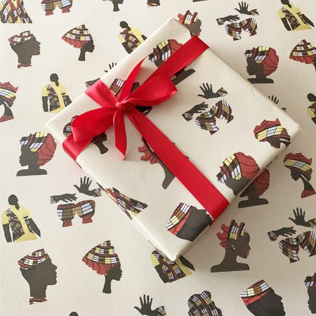 Red gold wrapping paper 2 sheets
