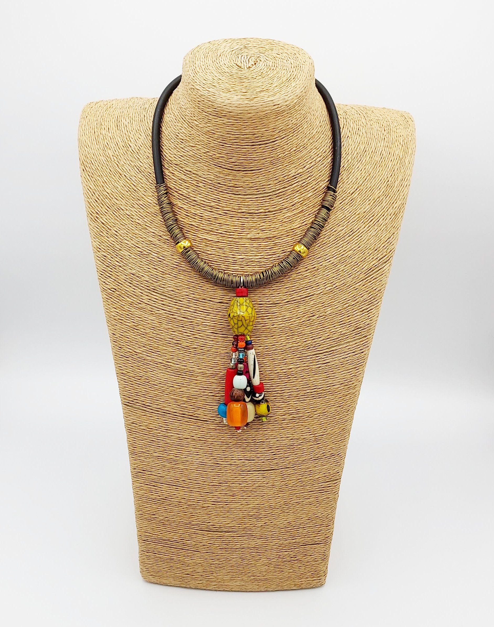 Colourful Glass Pendant Handmade African Necklace