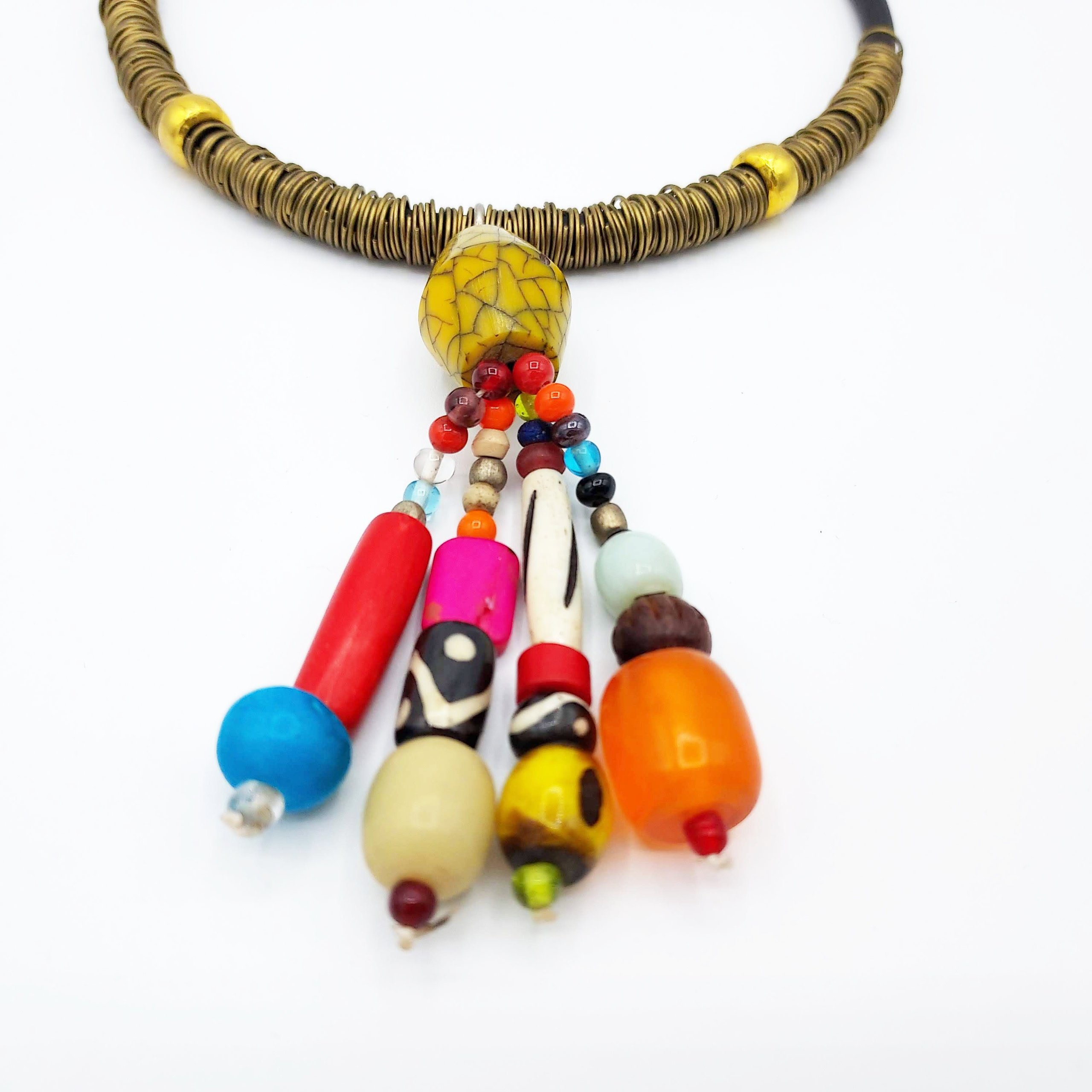 Colourful Glasses Pendant Handmade African Necklace