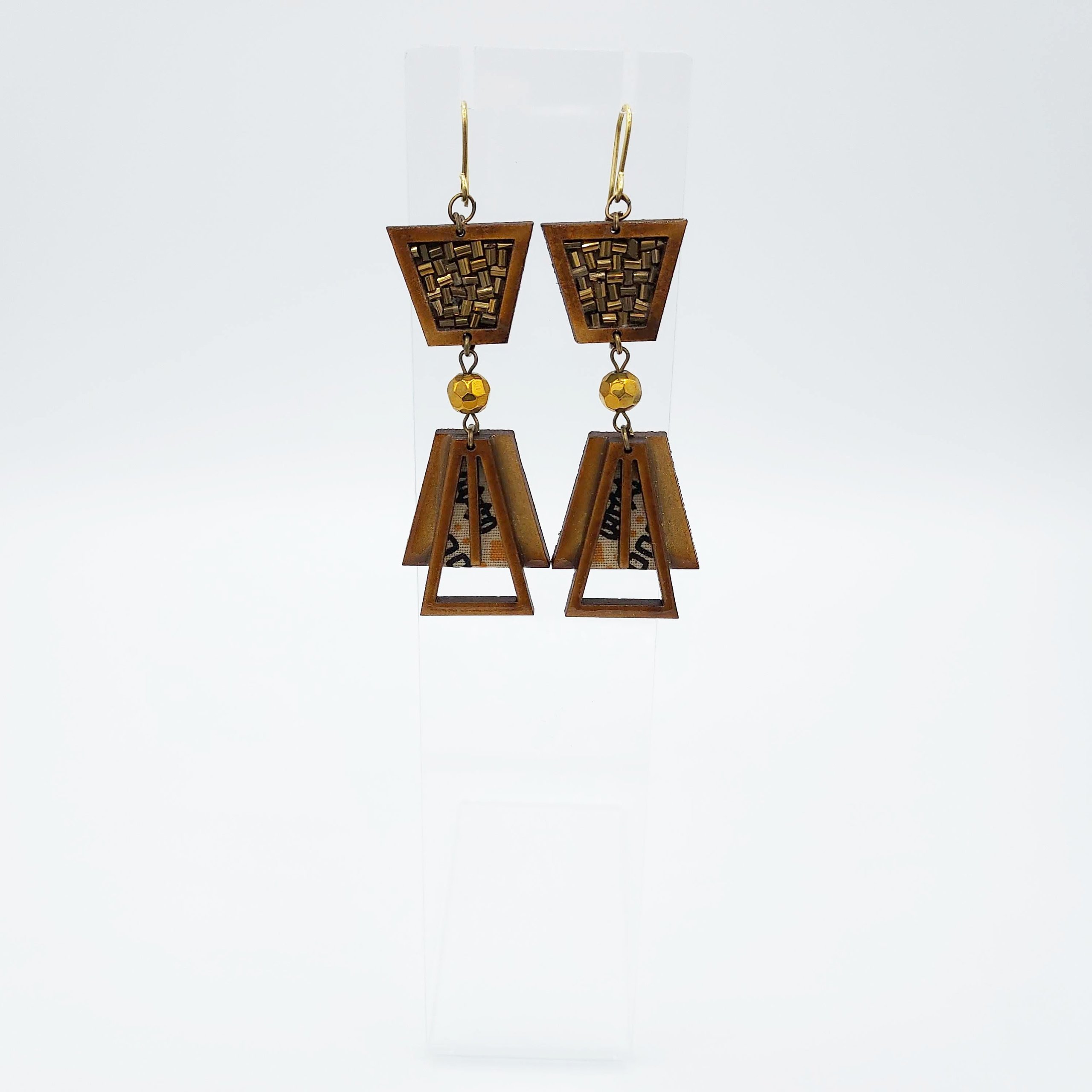 Wooden Design Handmade Earrings