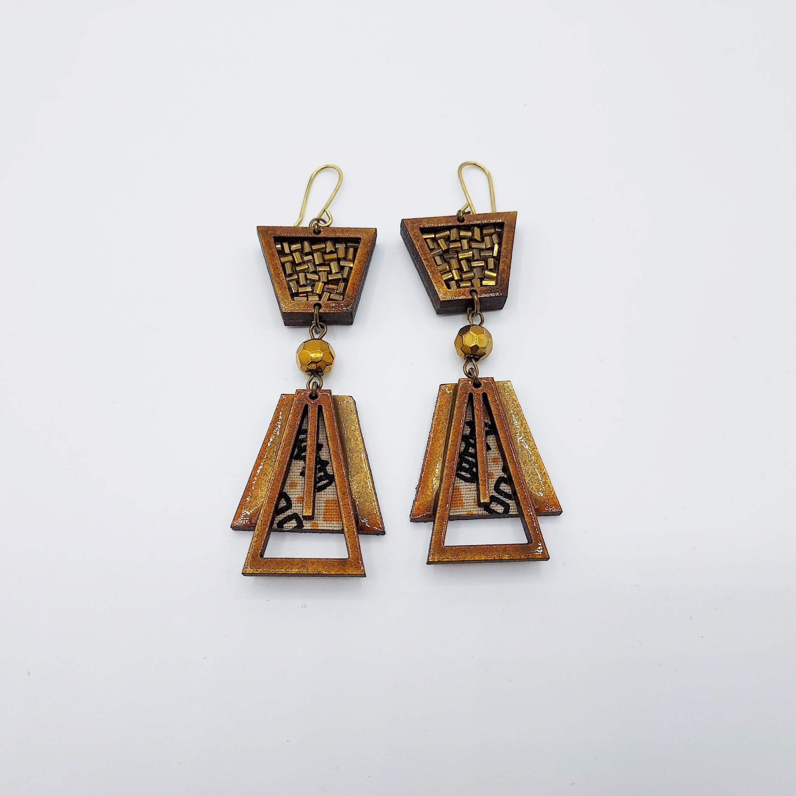 Wooden Design Handmade Earrings