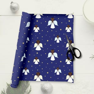 Christmas Black Angels Luxury Wrapping Paper