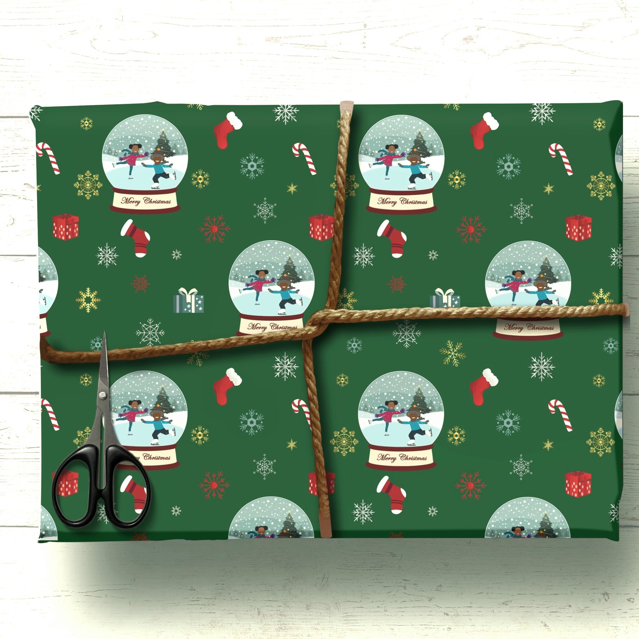 Christmas Winter Globe Children Luxury Wrapping Paper
