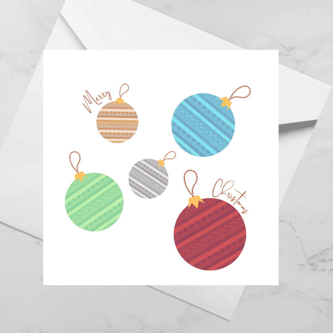 Kente Mix Baubles Greeting Card - Pack of 5