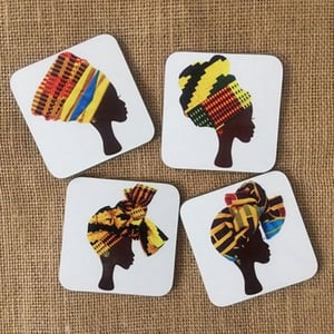 Yellow headwrap coasters - pack of 4