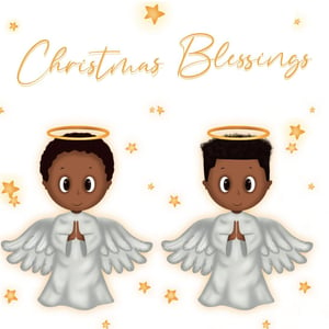 Black Christmas Angels Card