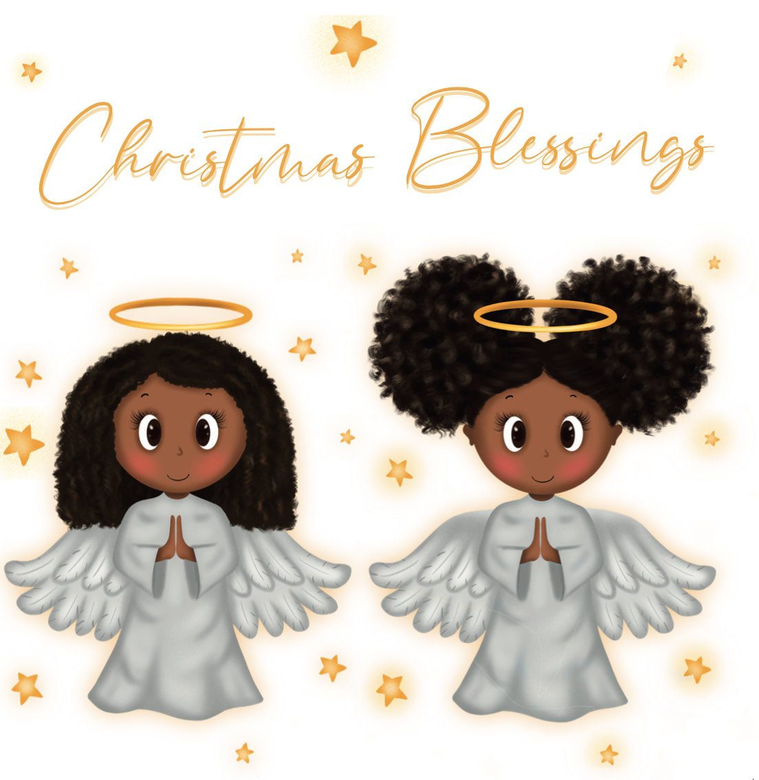 Black Christmas Angels Card