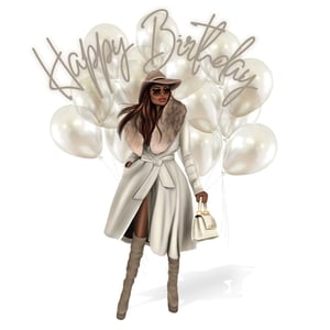 Winter Glamour - Happy Birthday Card