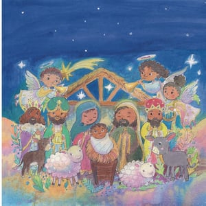Black African Nativity Christmas Card