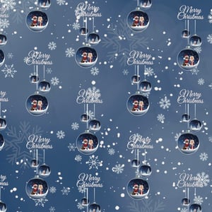Santa and Mrs Claus - Christmas Bauble Wrapping Paper