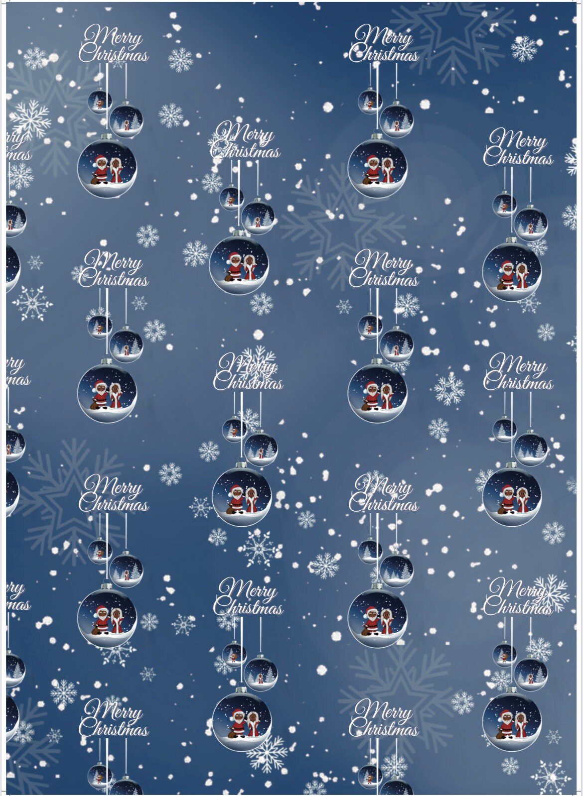 Santa and Mrs Claus – Christmas Bauble Wrapping Paper