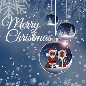 Black Santa and Mrs Claus Wrapping Paper