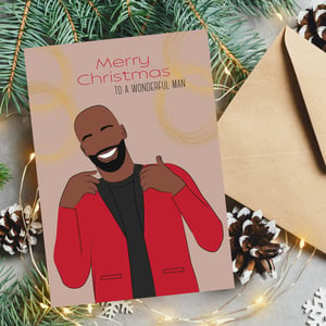 Christmas Black Man Card