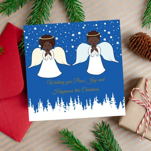 Christmas Black Angels Greeting Card