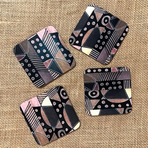 Bogolan mudcloth coasters - pack of 4