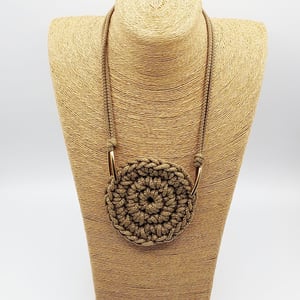 Bilamba Brown Cotton Brass Handmade Necklace