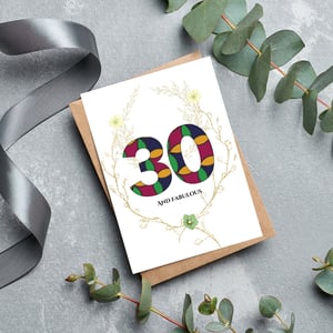 Milestones Birthday Cards in African Prints Designs for Age 30, 40, 50, 70, 80