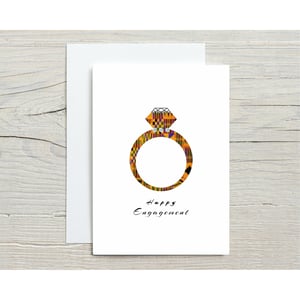 Happy Engagement Kente Print Inspired Card